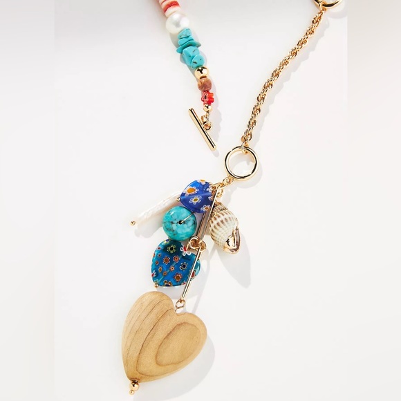 Dannijo Francesca Goldtone & Mixed Media Lariat Necklace NWT - Picture 5 of 17